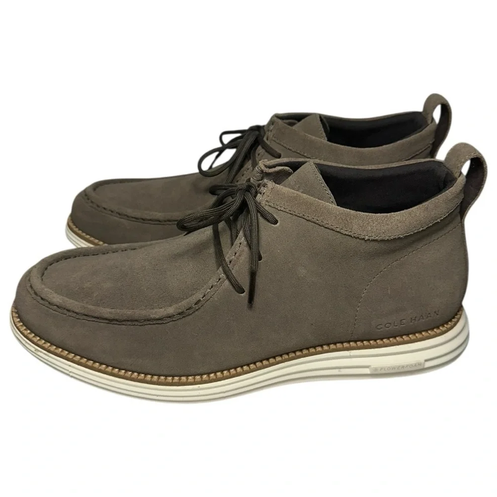Cole Haan Men's Size 10 Wren Brown Gray Suede ØriginalGrand Moc Toe Chukka Boots
